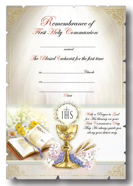 Certificate - Remembrance of First Holy Communion